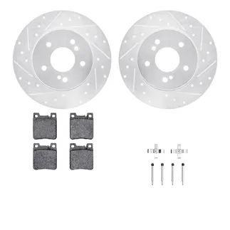 R1 Concepts WGYH1-63055 eLINE Rotor - Drilled & Slotted - Silver W/ Semi-Met Pads